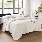 Serta Dream Soft Heated Casual Blanket ST54-3586 Ivory