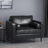 Christopher Knight Home® - Noble House - Malinta Contemporary Tufted Club Chair, Midnight Black and Espresso