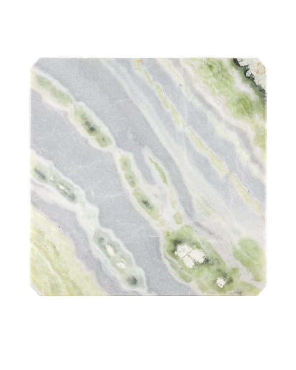 Currey & Company Minerale Green Onyx Accent Table - Unique Natural Stone Design With Striking Veins And Elegant Finish Green Green Onyx Marble 3000-0326-currey-company