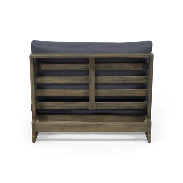 English Elm Christopher Knight Home® - SHERWOOD Club Chair with Acacia Wood Frame, Weather-Resistant Outdoor Lounge Seating with Cushions DARK GREY 64867.00DGRYMP1