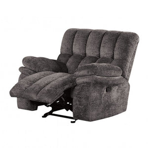 English Elm Dark Gray Glider Recliner with Power Console USB-A & USB-C Pillow-Top Track Arms High-Density Foam 43"W B2741P395237