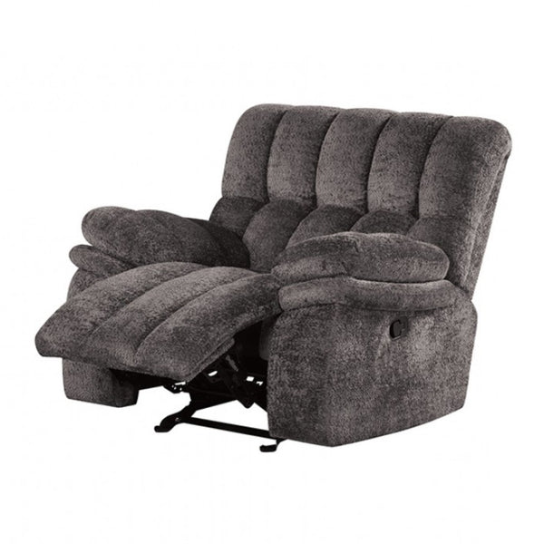 English Elm Dark Gray Glider Recliner with Power Console USB-A & USB-C Pillow-Top Track Arms High-Density Foam 43"W B2741P395237