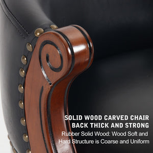 English Elm Seat 29.5" Cowtop Leather Swivel Bar Stool – Stylish Wooden Chair For Kitchen, Home Bar & Dining W2195P268321-GIGA