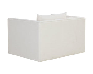 Sunpan Kira Armchair - Modern Design with Soft Geometric Lines, Durable Performance Fabric, Handcrafted Elegance Heather Ivory Tweed