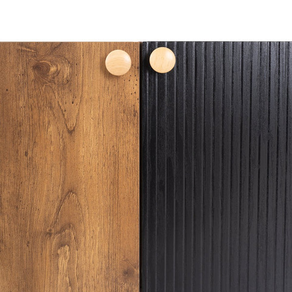 English Elm Mid Century Tv Stand With 3 Cabinets - Stylish Media Console For Tvs Up To 70” With Smart Storage N710P180186P