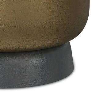 English Elm Cody Cast Aluminum Side Table in Bronze — Handcrafted Antique Brass Top, Textured Finish, Multipurpose Decor (21") B136P239033