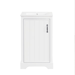 English Elm 20" Bathroom Vanity With Soft-Close Door, Ceramic Sink, Adjustable Shelves & Chic Storage Solutions N725P351852K
