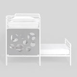 Devan Modern Contemporary 60" L-Shape Bunk Bed with Cut Out Panels - White/ Cool Grey