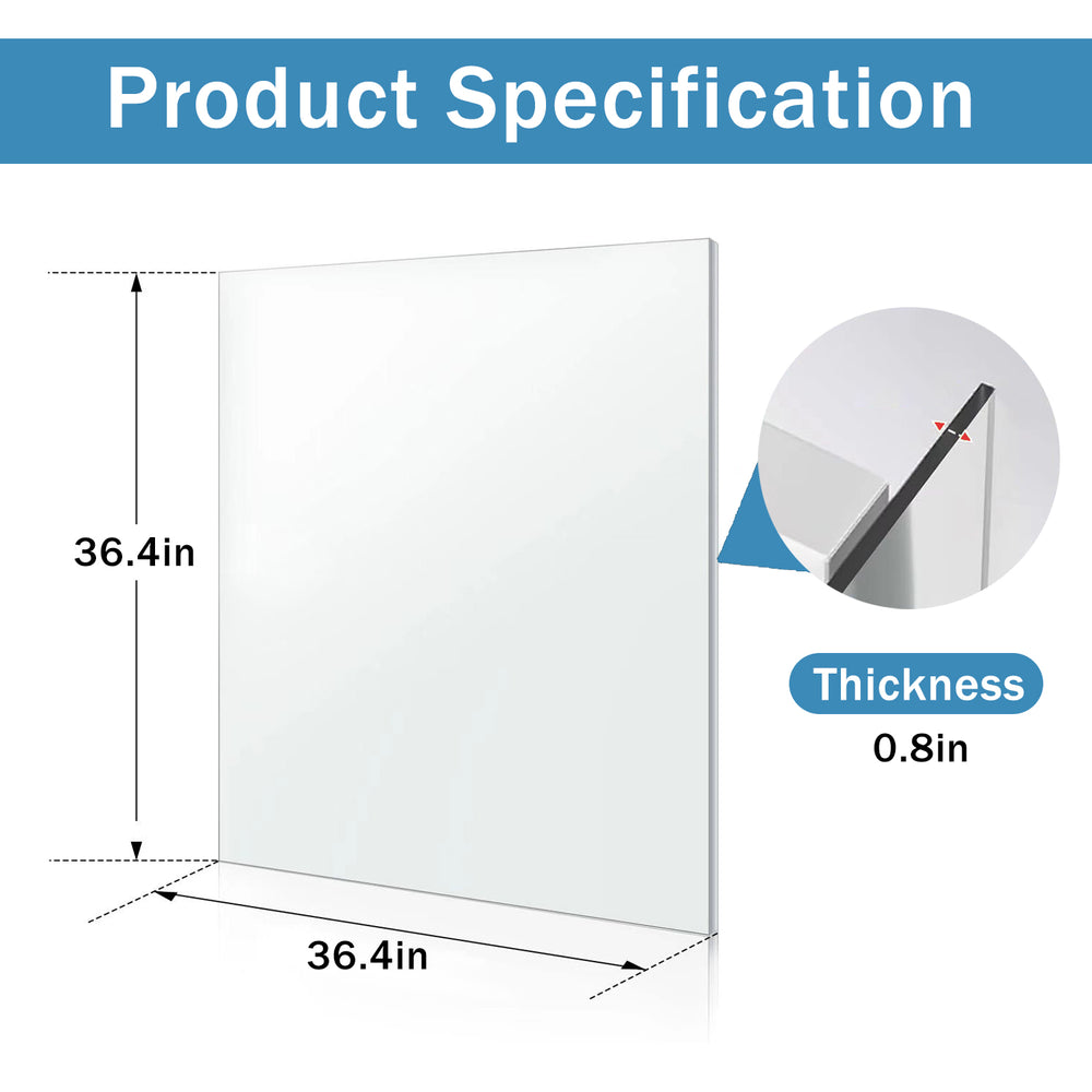 English Elm 36 in Square Clear Acrylic Sheet Uv Stabilized Impact Resistant Diy Panel T3656P337866