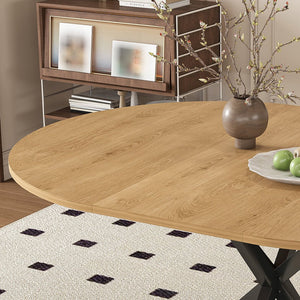 English Elm 59-inch Expandable Glass Top Dining Set Seats 8 with Upholstered Chairs X-base W2700S00124