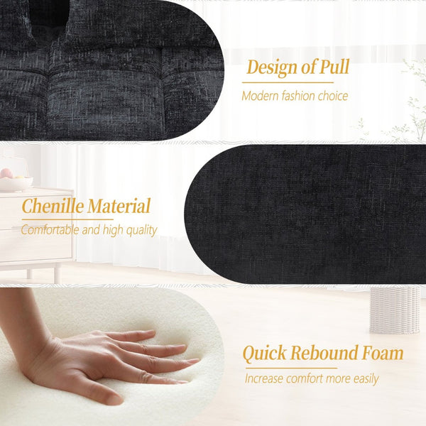 English Elm United Chenille Loveseat Sofa - Cozy Modular Sleeper For Minimalist Living Room & Apartment Spaces W1568P255151-GIGA