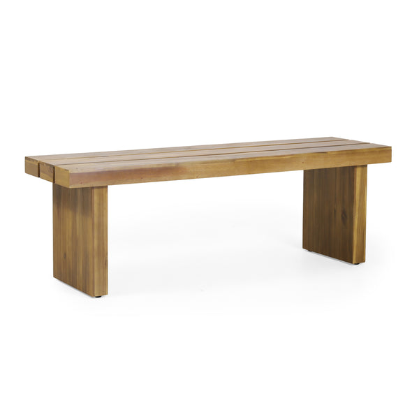 English Elm Christopher Knight Home® - NAHANNI Bench - Natural Acacia Wood Rustic Outdoor Slat Design, Durable 57" Wide Seating Charm 65663.00