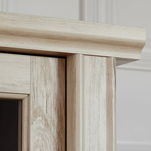 English Elm Hutch, Elegant Brown-Finish Storage Solution With Adjustable Shelf For Home Or Office Display Needs B356P367879