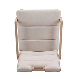 English Elm Upholstered Armchair Dining Chairs Rubberwood Frame Soft Padded Seat Set of 2 Beige,Natural N768P391161N