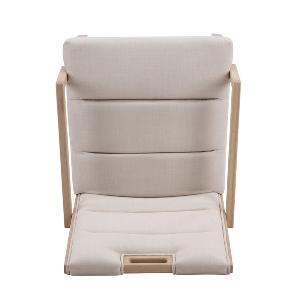 English Elm Upholstered Armchair Dining Chairs Rubberwood Frame Soft Padded Seat Set of 2 Beige,Natural N768P391161N