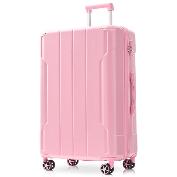 English Elm Hardshell Abs Checked Suitcase with 360 Spinner Wheels Expandable Tsa Lock 28 Inch Pink N730P296747P