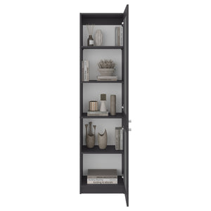 English Elm Butte Tall Two-tone Oak Bookcase with Concealed Doors and Open Shelves for Home Office B097P480472