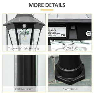 English Elm Outsunny Solar Vintage Lamp Post Waterproof Aluminum Pathway Garden Light 8 Ft W2225P174554