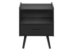 English Elm Accent Side Table Rustic Grey Laminate Compact Storage Cabinet Transitional Bedroom Black B2710P461704