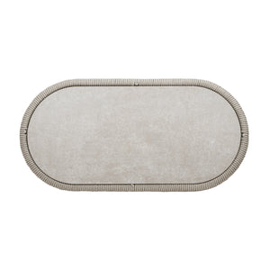 English Elm Jennifer Taylor Home - Everly 43.5" Oval Woven Patio Coffee Table in Light Beige Olefin — Reversible Glass/Stone Top, UV-Proof Rope B2719P318947