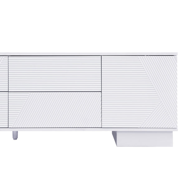 English Elm Vibe Haus Minimalist Media Console with Cabinets and Drawers for Living Room N724P360376K