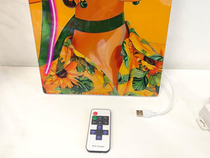 English Elm 24X16 Fashion Girl Led Wall Art – Chic Acrylic Neon Light Artwork For Modern Home Decor & Ambiance T3976P383257