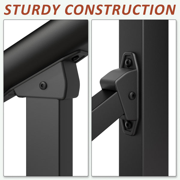 English Elm Hand Rails Outdoor Wrought Iron Powder Coated 2 Pack Adjustable Porch Step Safety Grip T3210P298174