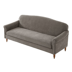 English Elm Modern Chenille Loveseat with Rolled Arms Pocket Spring Cushions and Rubberwood Legs Brown N763P362173D