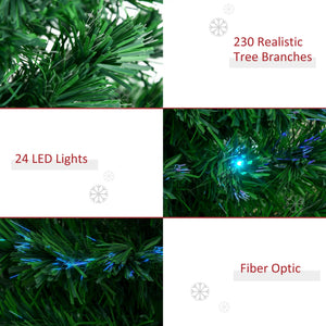 English Elm 6' Douglas Fir Artificial Tree with Fiber Optic Led Lights and 230 Pvc Branch Tips T3971P404171