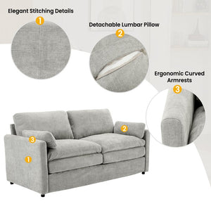 English Elm Cozy Oversized Chenille Sofa Set With Plush Double Cushions For Ultimate Comfort In Light Grey N719S001920R