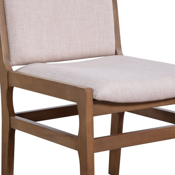 English Elm Christopher Knight Home® - Dining Chair Contemporary Upholstered Rubberwood Frame Set of 2 with Clean Lines and Cozy Seats () Walnut N771P347927W