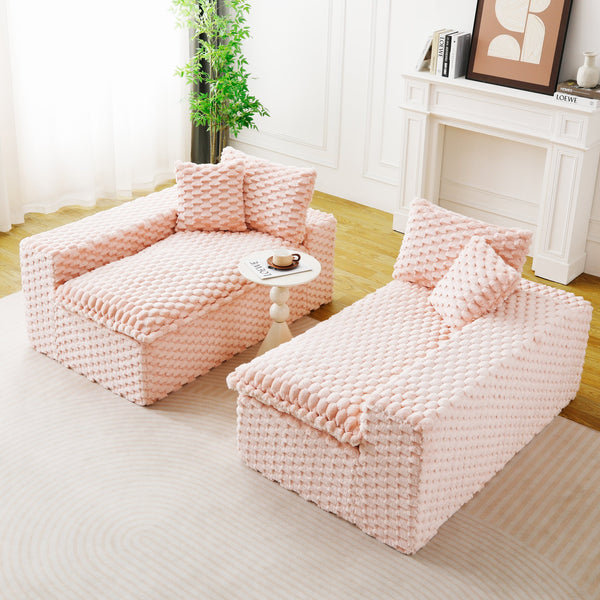 English Elm Luxury Turtle Velvet Multifunctional Sofa - Convertible 4-Seat Modular Design, Plush Sponge Comfort W3371S00031