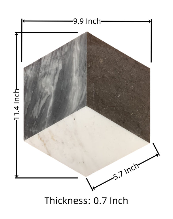 English Elm Hexagon Carrara Gray Polished Marble Floor Wall Tile Spa Inspired Natural Stone W1696P262340