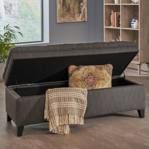 English Elm Christopher Knight Home® - Juliana Storage Ottoman – Versatile Gray Fabric Seating & Organizer For Modern Living Spaces 57741.00GAY