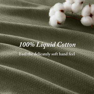 English Elm 1-piece King Cotton Woven Blanket Oeko-tex Certified Lightweight Layering Bedding Olive Green B035P408738