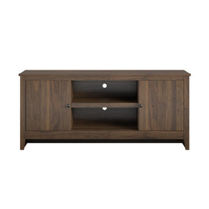English Elm Tv Stand for 65 Inch Screens with Open Shelves Cabinets and Wire Management B2733P436849