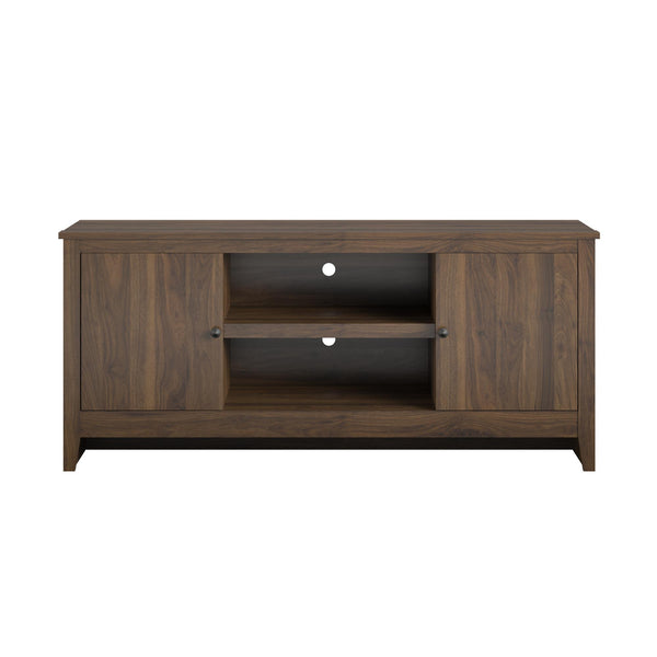 English Elm Tv Stand for 65 Inch Screens with Open Shelves Cabinets and Wire Management B2733P436849