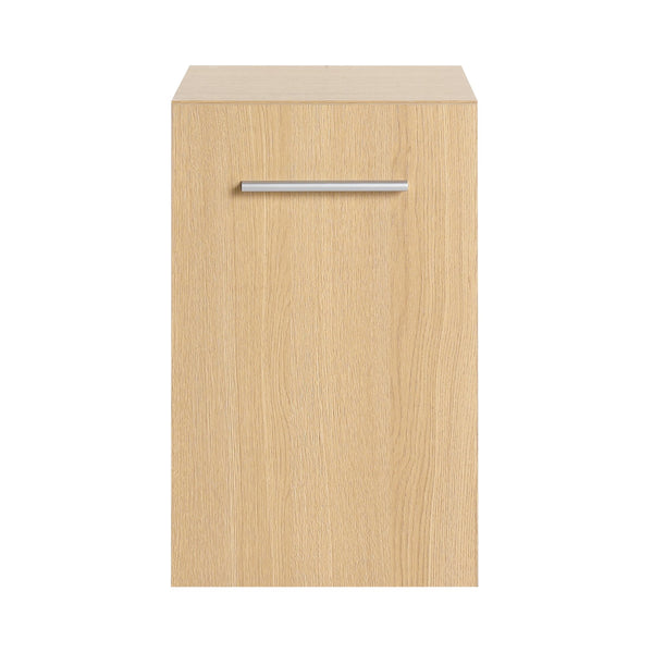 English Elm 12" Wall-mounted Oak Plywood Bathroom Linen Cabinet Slim Floating Single Door Storage W3450P440600