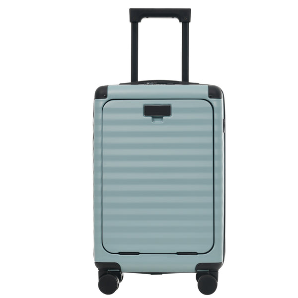 English Elm Luggage 5 Piece Abs Hardshell Travel Set with Usb Port Spinner Wheels and Tsa Lock Light Blue N732P265290N