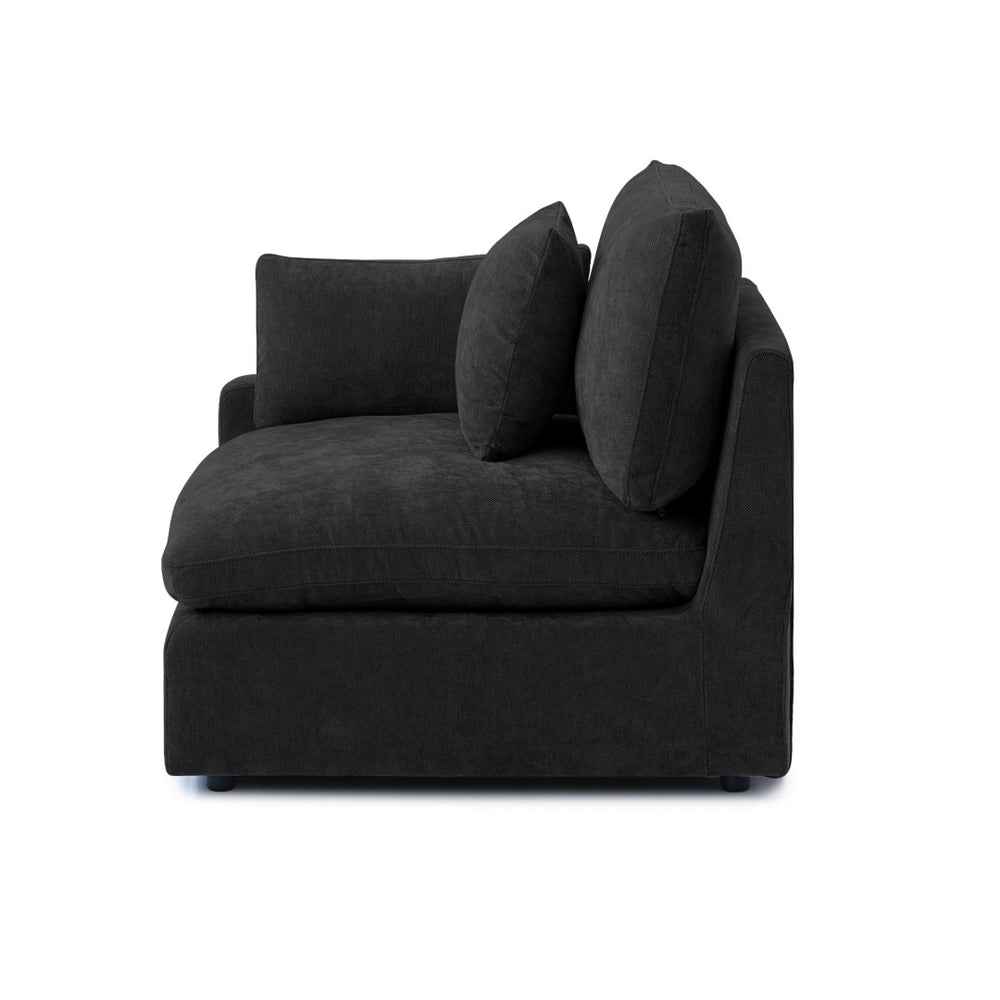 English Elm Sky Cloud Slope Modular L-Shaped Sectional Sofa In Black – Comfortable 4-Seater For Modern Living B341S00031-GIGA