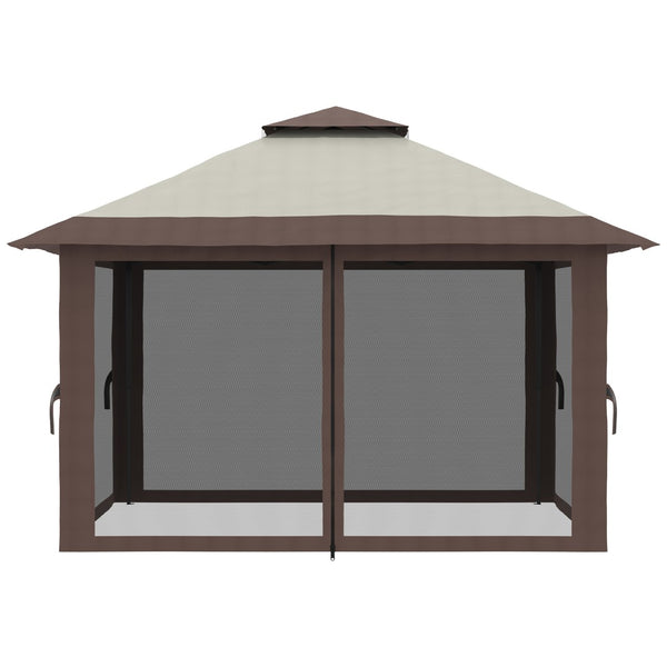 English Elm Outsunny 13' X 13' Instant Pop-Up Gazebo With 2-Tier Roof, Netting & Carry Bag For Outdoor Events W2225P174280-GIGA