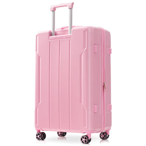 English Elm Hardshell Abs Checked Suitcase with 360 Spinner Wheels Expandable Tsa Lock 28 Inch Pink N730P296747P