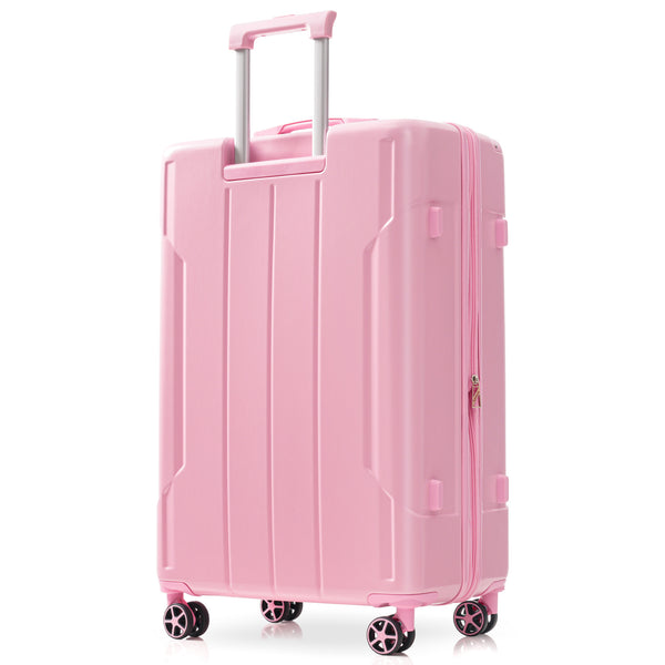 English Elm Hardshell Abs Checked Suitcase with 360 Spinner Wheels Expandable Tsa Lock 28 Inch Pink N730P296747P