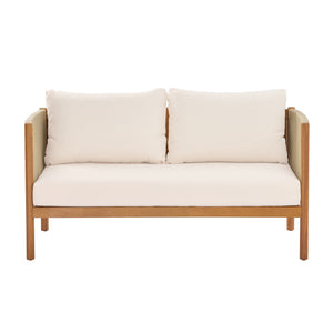 English Elm 4-piece Outdoor Seating Set Solid Acacia Wood Woven Rope Resort Patio Lounge N768P381012L_2_N768P381013L