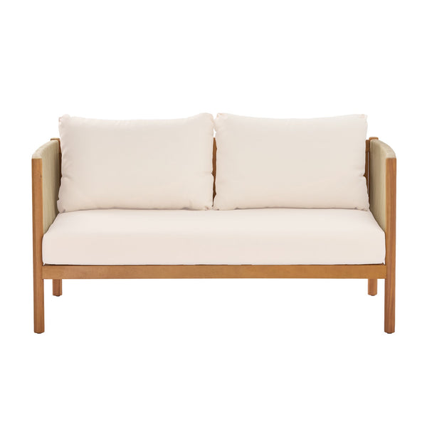 English Elm 4-piece Outdoor Seating Set Solid Acacia Wood Woven Rope Resort Patio Lounge N768P381012L_2_N768P381013L