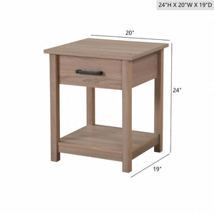 English Elm Sleek Nightstand In Warm Sandle Wood – Compact, Modern Design Perfect For Small Spaces & Storage B078112085-GIGA
