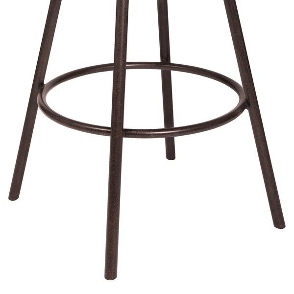 English Elm Dover Mid-century Counter Stool with Tall Back Swivel Seat and Faux Leather Cushion Brown B2736P464872