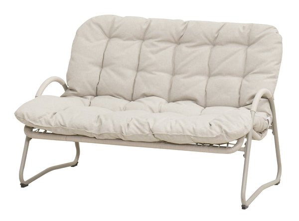 English Elm Modern Outdoor Bistro Loveseat Set Powder Coated Iron Frame Tufted Cushions Patio W3990S00009