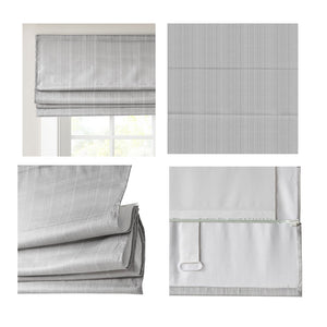 English Elm Basketweave Room Darkening Cordless Roman Shade with Thermal Foam Backing for Energy Efficient Privacy Grey 11.42 L x 6.23 W x 7.48 H B035129704