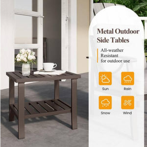 English Elm 5-piece Outdoor Steel Conversation Set with Thick Foam Cushions for Patio or Deck Beige B082S00121